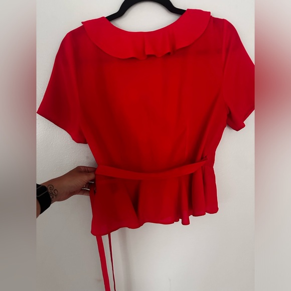 Red ASOS peplum top - Picture 2 of 4
